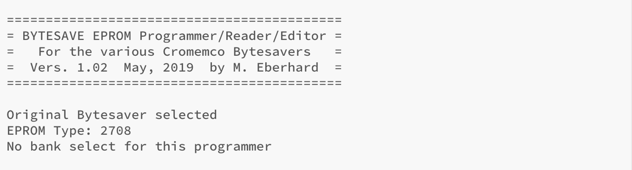 Bytesave EPROM Programmer