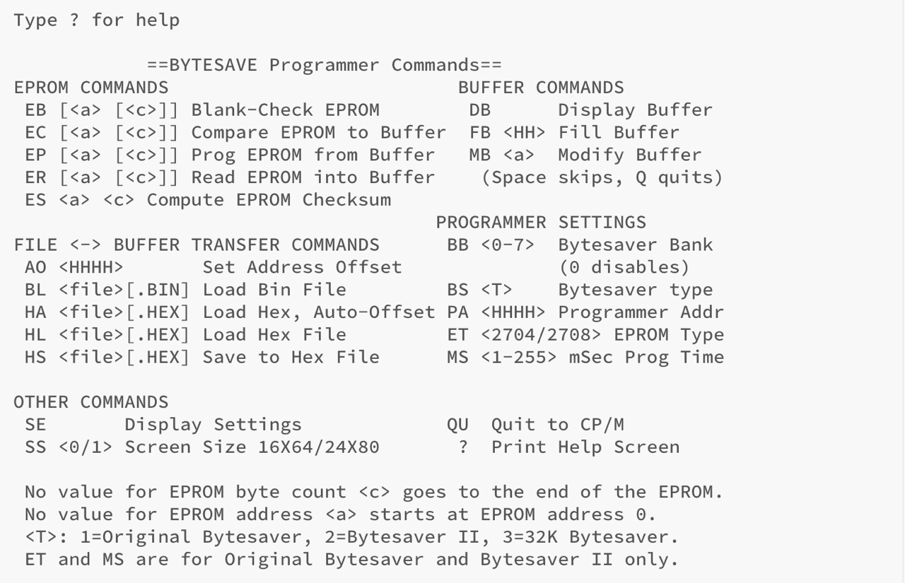 Bytesave EPROM Programmer