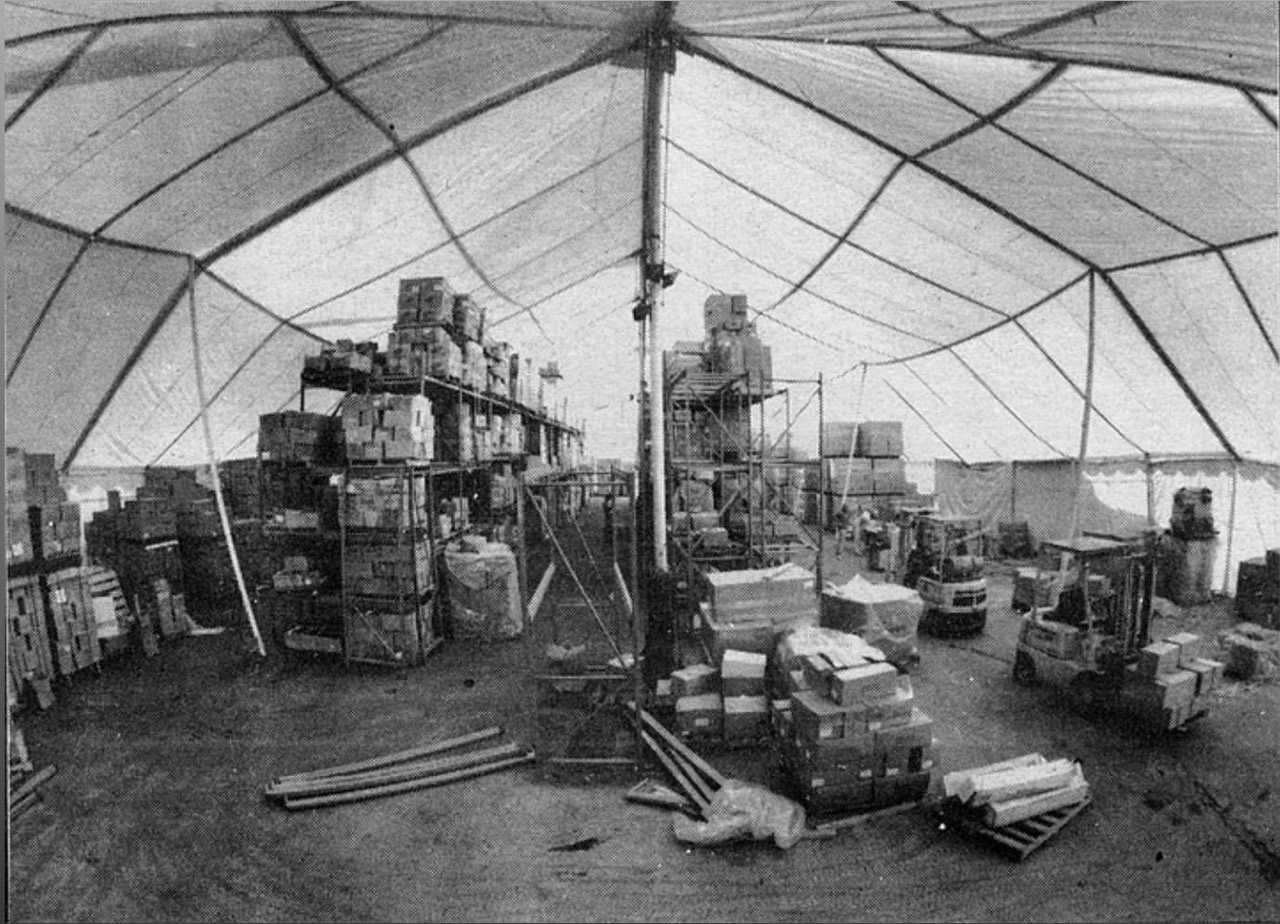 Tent with computer equipment