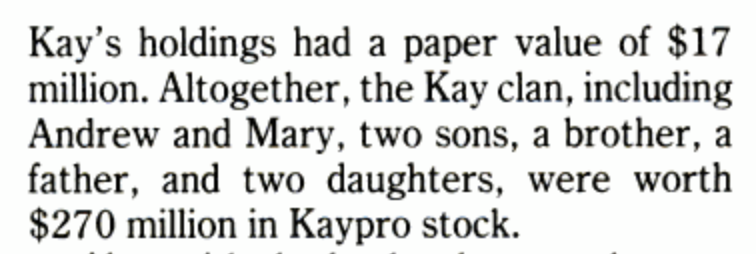 David M. Kay, 1984 