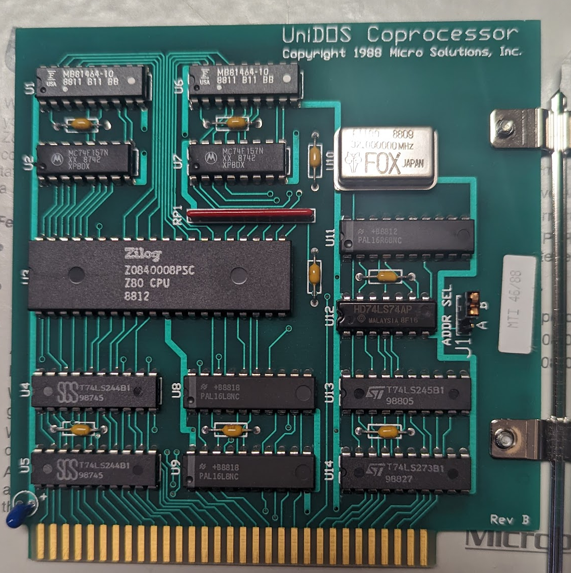 UniDOS Coprocessor card